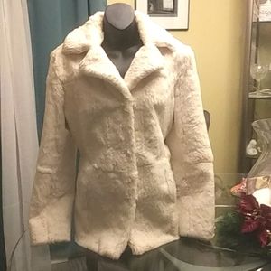Genuine,Rabbit fur,Marvin Richards blazer.Ivory Sz.M